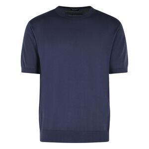 Zegna Blue Cotton T-Shirt Men